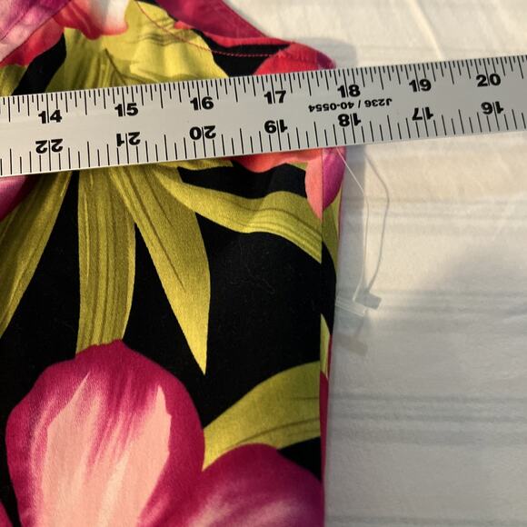 Clues Collection Womens Hawaiian Floral Fit And Flare Dress Size 10 Tropical - Picture 7 of 9